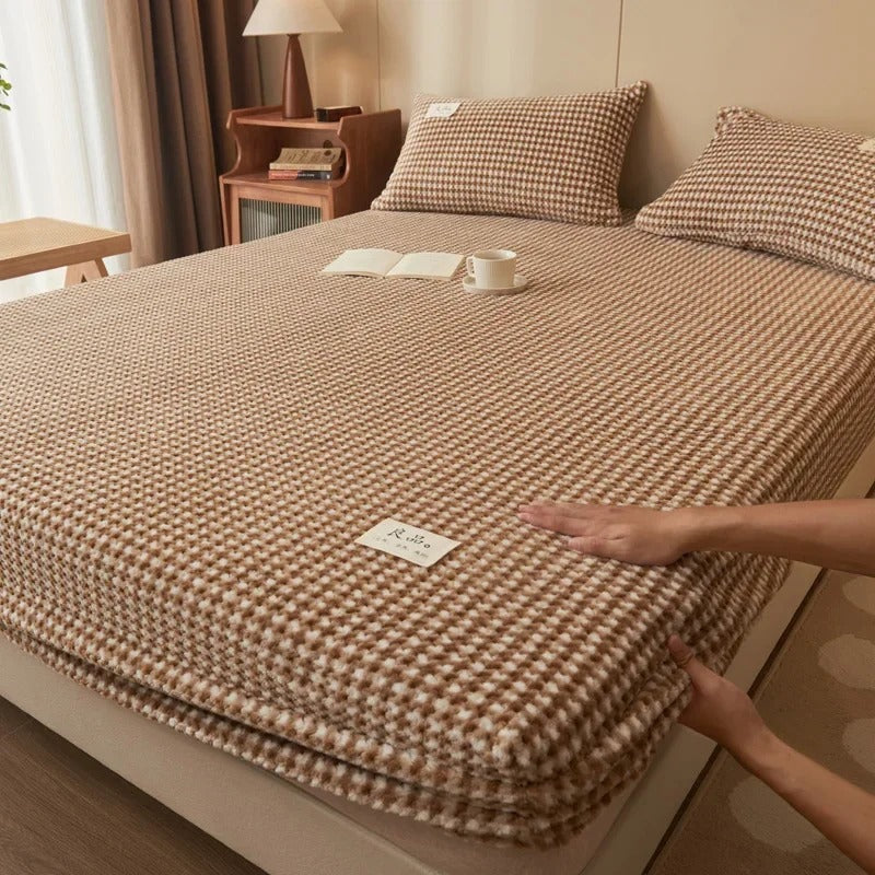 drap housse polaire corail cosy