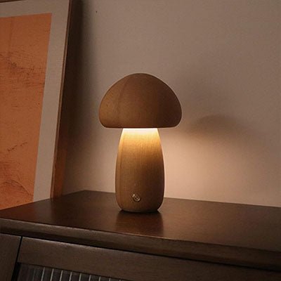 lampe champignon noyer  Tactile beautè