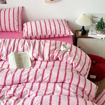 parure de lit rayée pratique 