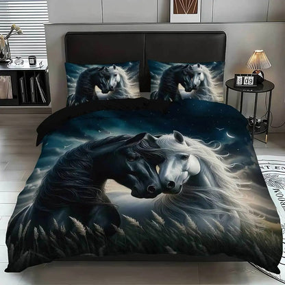 parure de lit cheval 3D commode